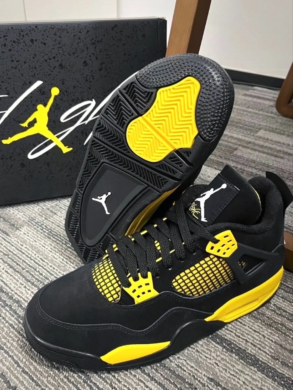 Jordan 4 Retro Yellow Thunder 2023 -Men's Athletic Shoes Classic Sneakers